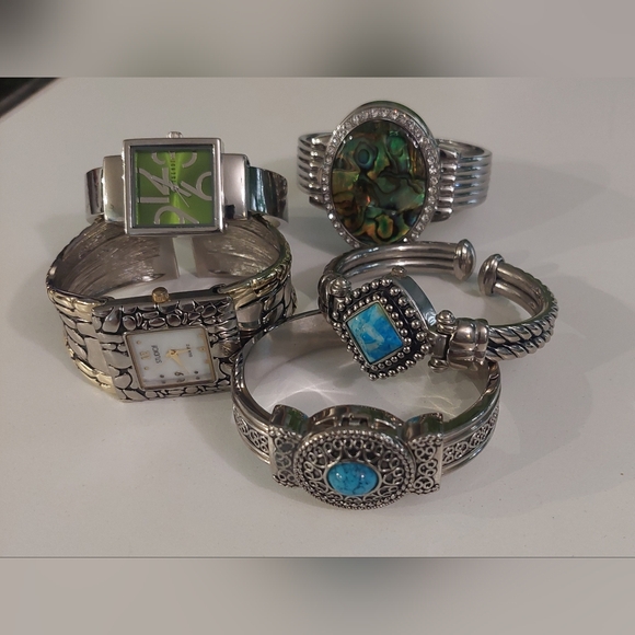 Silver and Turquoise Women's Watches Set - Picture 1 of 16